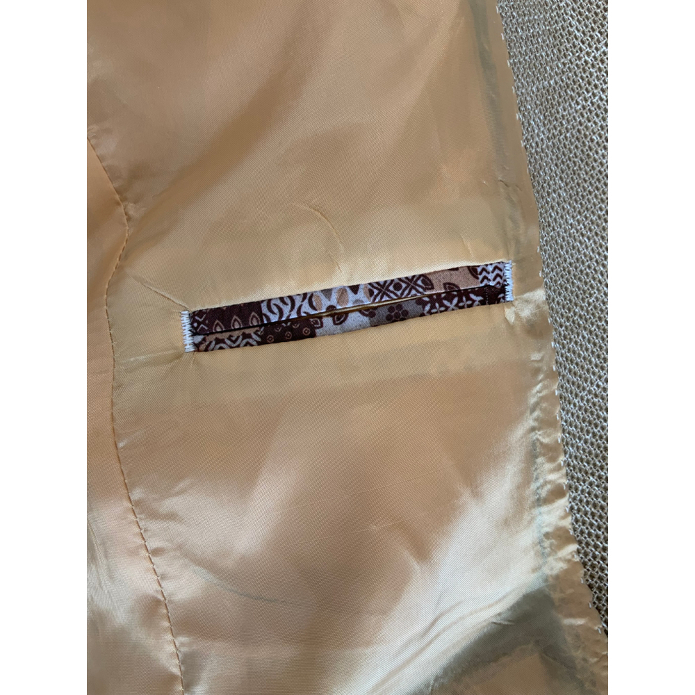 Xram Women's Tan Blazer Med Notched Lapel Office Business Preppy Light Academia - Picture 16 of 16